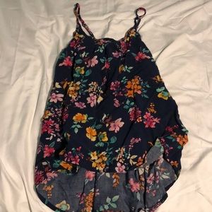 Navy blue and floral tank top